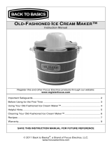 Back to Basics OLD-FASHIONED ICE CREAM MAKER Manuel utilisateur