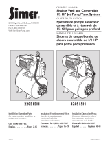 Simer 220515H / 320515H Shallow Well and Convertible Jet Pump/Tank System Le manuel du propriétaire