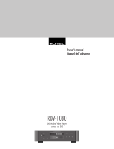 Rotel RDV-1080 Le manuel du propriétaire