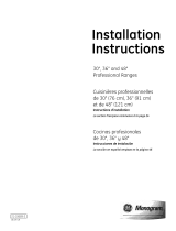 GE ZDP364ND Guide d'installation