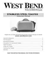 West Bend 78002 - Toaster Manuel utilisateur