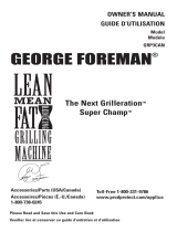 George Foreman The Next Grilleration Super Champ GRP3CAN Manuel utilisateur