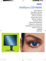 NEC LCD1990SX - MultiSync - 19" LCD Monitor Manuel utilisateur
