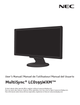 NEC LCD195WXM-BK - MultiSync - 19" LCD Monitor Manuel utilisateur