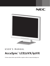 NEC AccuSync LCD92VXM Manuel utilisateur
