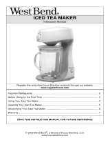 West Bend ICED TEA MAKER Manuel utilisateur