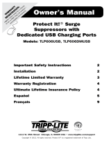 Tripp Lite TLP606USB and TLP606DMUSB Surge Protectors Manuel utilisateur