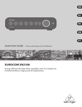 Behringer EUROCOM SN2108 Guide de démarrage rapide