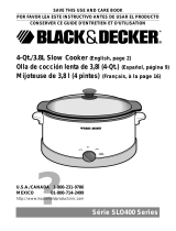 Black and Decker Appliances SLO400 Manuel utilisateur