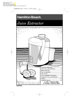 Hamilton Beach JUICE EXTRACTOR 840095500 Manuel utilisateur