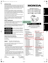 Honda GCV190 Le manuel du propriétaire