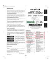 Honda GX 610 standard Le manuel du propriétaire