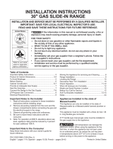 Kenmore FGGS3065PB Guide d'installation