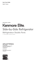 Kenmore Elite 22 cu.ft. Capacity Side-by-Side Refrigerator w/ Dispenser ENERGY STAR Le manuel du propriétaire