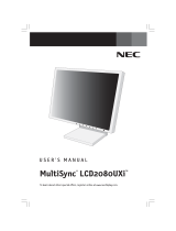 NEC LCD2080UXI Manuel utilisateur