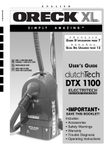Oreck DTX 1100 Manuel utilisateur