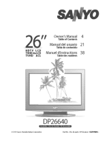 Sanyo DP26640 - 26" Diagonal LCD HDTV 720p Manuel utilisateur