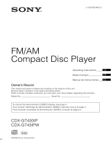 Sony CDX GT430IP Manuel utilisateur