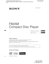 Sony CDX-GT730UI - Fm/am Compact Disc Player Manuel utilisateur