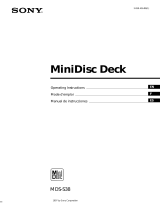 Sony MINIDISC DECK MDS-S38 Manuel utilisateur