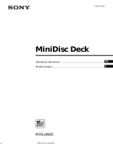 Sony MINIDISC MDS-JB920 Manuel utilisateur