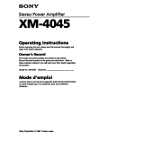 Sony XM-4045 Manuel utilisateur