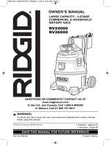 RIDGID RV2400A Guide d'installation