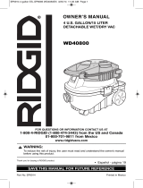 RIDGID 4 Gallon Detachable Wet/Dry Vac Manuel utilisateur