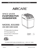 Aircare SPACE SAVER Mode d'emploi