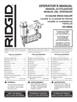 RIDGID 18-Gauge 2-1/8 in. Brad Nailer Manuel utilisateur