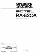 Rotel RA-820A Le manuel du propriétaire