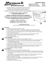 Homak 35 Inch 4 DRAWER SLIDE TOP CART - RED RD06043500 Manuel utilisateur