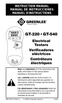 Greenlee GT-220, GT-540 Electrical Testers Manuel utilisateur