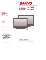 Sanyo DP37647AR - 37 Integrated Digital Flat Panel LCD HD/HDMI TV Le manuel du propriétaire