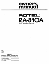 Rotel RA-810A Le manuel du propriétaire