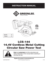 Greenlee LCS-144 14.4V Cordless Metal Circular Saw Manuel utilisateur