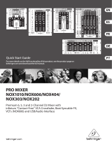 Behringer Pro Mixer NOX1010 Guide de démarrage rapide