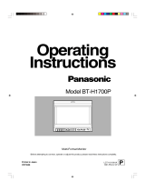 Panasonic BTH1700 - 17" HD MONITOR Operating Instructions Manual