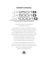 JL Audio JX250/1D Le manuel du propriétaire