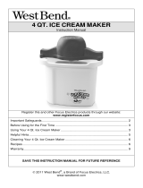 West Bend 4 QT. ICE CREAM MAKER Manuel utilisateur