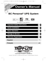 Tripp Lite BC Personal UPS Le manuel du propriétaire