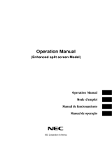 NEC split screen Model Manuel utilisateur