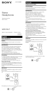 Sony MDR-E9LP BLACK Manuel utilisateur