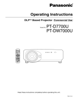 Panasonic PT-D7700U-K - SXGA+ DLP Projector Manuel utilisateur
