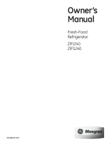 GE Monogram GEZIFS240PSS Use and Care Manual / Warranty