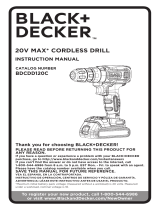 Black & Decker Black + Decker BDCDD120C-2 20V Max Cordless  Manuel utilisateur