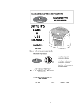 Essick Humidifier 3D6 100 Manuel utilisateur