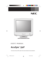 NEC Computer Monitor 750F Manuel utilisateur