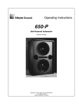 Meyer Sound Speaker 650-P Manuel utilisateur