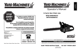Yard Machines Chainsaw MTD1640NAVCC Manuel utilisateur